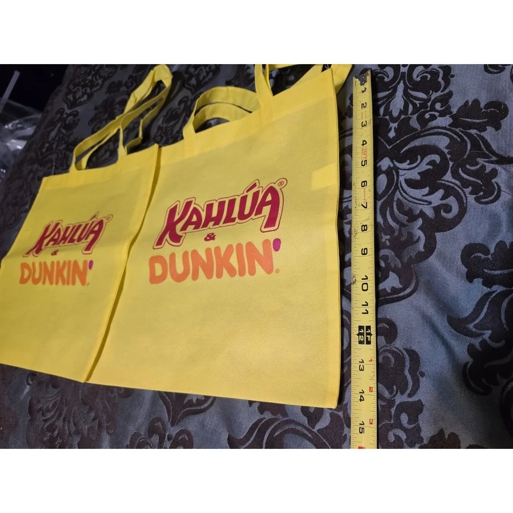 2- Kahlua & Dunkin Yellow‎ Resuable Shopping Bags